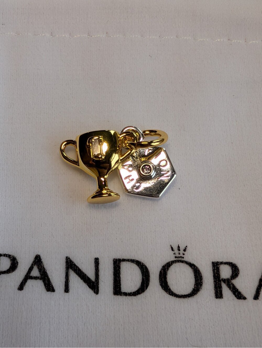 Pandora charm soccer trophy